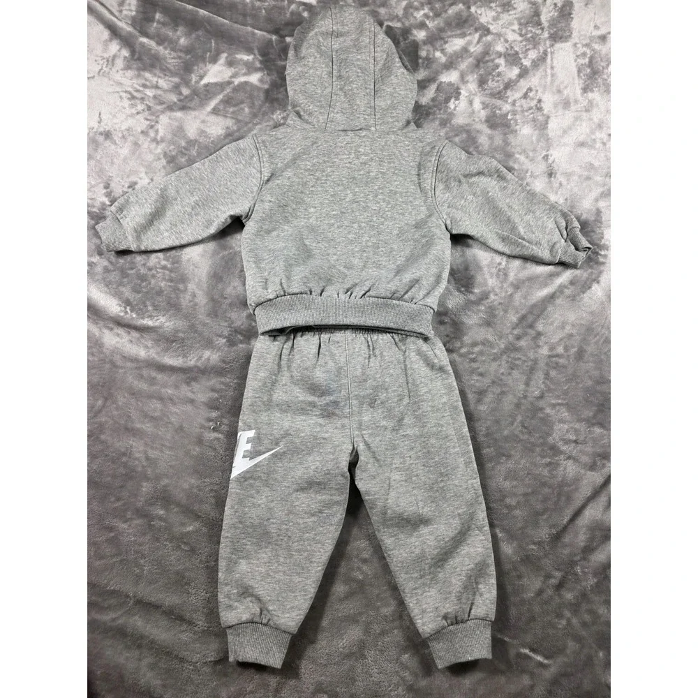 NWT‎ Nike Fleece Sportswear Hoodie and Jogger Tracksuit Set Heather Gray 18M - Picture 5 of 5